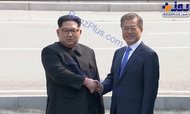 دیدار تاریخی رهبر کره شمالی با رئیس جمهور کره جنوبی+عکس