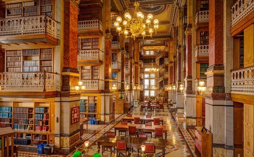 عکس های باورنکردنی از زیباترین کتابخانه دنیا در آمریکا